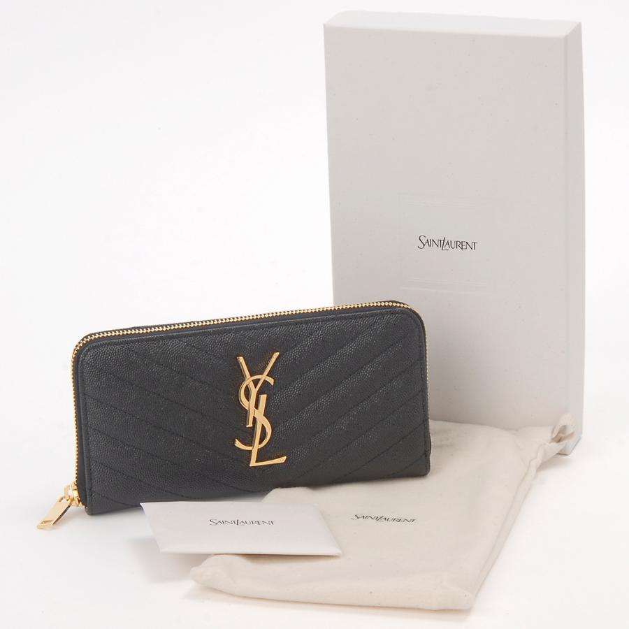 SAINT LAURENT サンローラン ラウンドファスナー長財布 358094 BOW01 1000 ブラックの画像