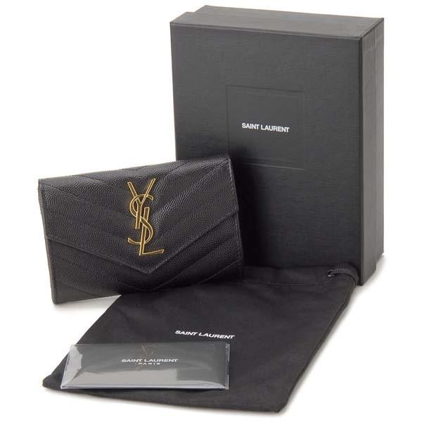 ボーナスストアPlus10％対象店 サンローランパリ SAINT LAURENT PARIS 財布 レディース ブラック 黒 414404 BOW01 1000 ミニウォレットの画像