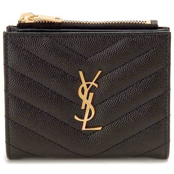 SAINT LAURENT サンローラン 二つ折り財布 ブラック 575879 BOW01 1000
