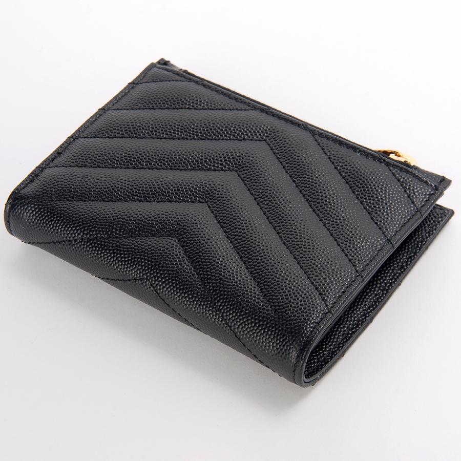 SAINT LAURENT サンローラン 二つ折り財布 レディース ブラック SAINT LAURENT サンローラン 二つ折り財布 レディース ブラック