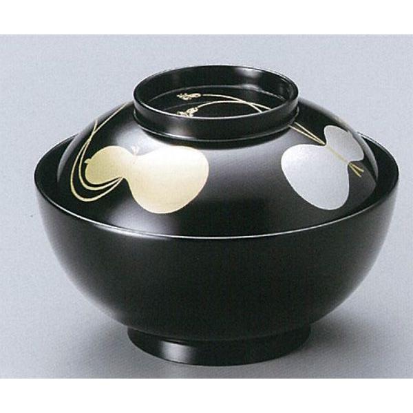 越前漆器12-01104 瓢箪 雑煮椀 黒 1客売 ※返品不可 : 名入れギフト漆器
