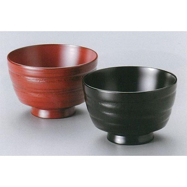 越前漆器12-03401　地の粉　振袖夫婦椀　古代朱・黒