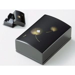 越前漆器12-12505　 沈金飛花　名刺箱 （小） 　黒　