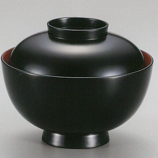 越前漆器4015-1　黒内朱　雑煮椀　1客