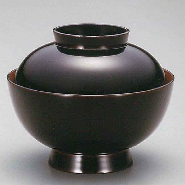 越前漆器4015-3　溜内朱　雑煮椀　1客