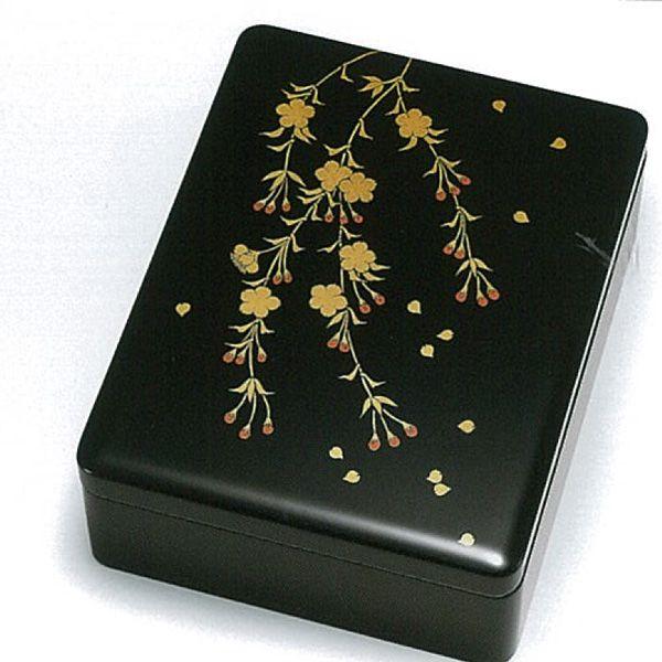 越前漆器4091-3　　しだれ桜花　文庫　木箱入り