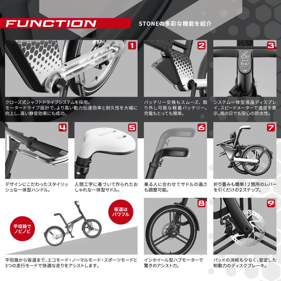 HONBIKE STONE 完成品 電動アシスト自転車 折りたたみ自転車 20 HONBIKE STONE 完成品 電動アシスト自転車 折りたたみ自転車 20