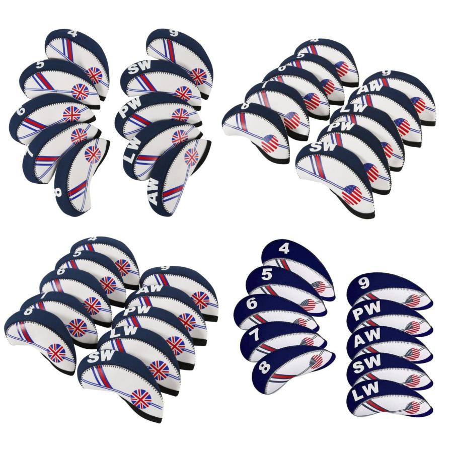 ヘッドカバー アイアンカバー ゴルフクラブ カバー 番手 セットネオプレーン製 | 