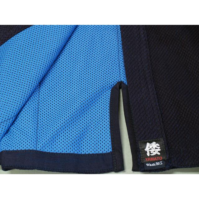 剣道着 正藍染 ウォッシュ加工 メッシュ裏地付 一重織刺剣道着 テック