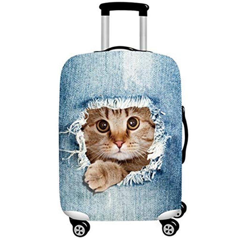 使い勝手の良い スーツケースカバー 伸縮素材 欧米風 猫 Cat キャリーバッグ カバー トランクカバー 耐久性 お荷物カバー 防塵カバー 人気 おしゃれ Cisama Sc Gov Br