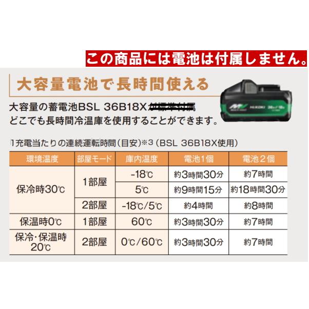 HiKOKI ハイコーキ 18V コードレス冷温庫 大容量25L UL18DBA WMGZ フォレストグリーン バッテリー無し 本体1年間メーカー保証付き｜s-waza｜09