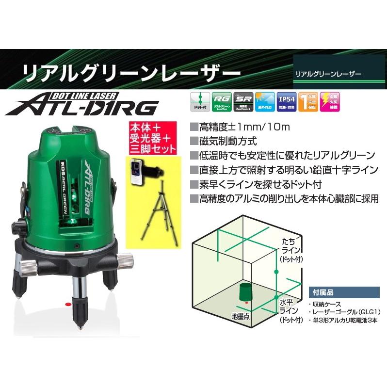 完売ありがとうございます！KDS  ドットグリーンレーザー ムラテックKDS高輝度リアルグリーンレーザー墨出し器 ATL-D1RGRSA