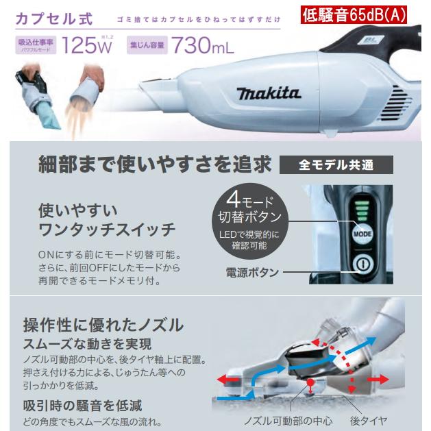 マキタ 新型18V 充電クリーナー CL284FDZW白本体 6.0Ah マキタ 新型18V 充電クリーナー CL284FDZW白本体 6.0Ah