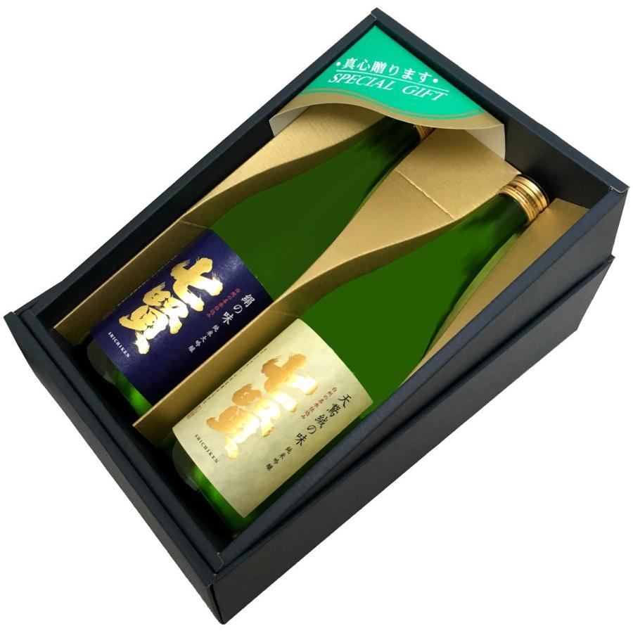 ギフト プレゼント ２本セット 七賢 7ml 天鵞絨の味 絹の味 取寄せ 名 贈答箱入 純米吟醸 純米大吟醸 日本酒 清酒 四合瓶 しちけん ビロード きぬ 21g70 長左ヱ門商店 Yahoo 店 通販 Yahoo ショッピング