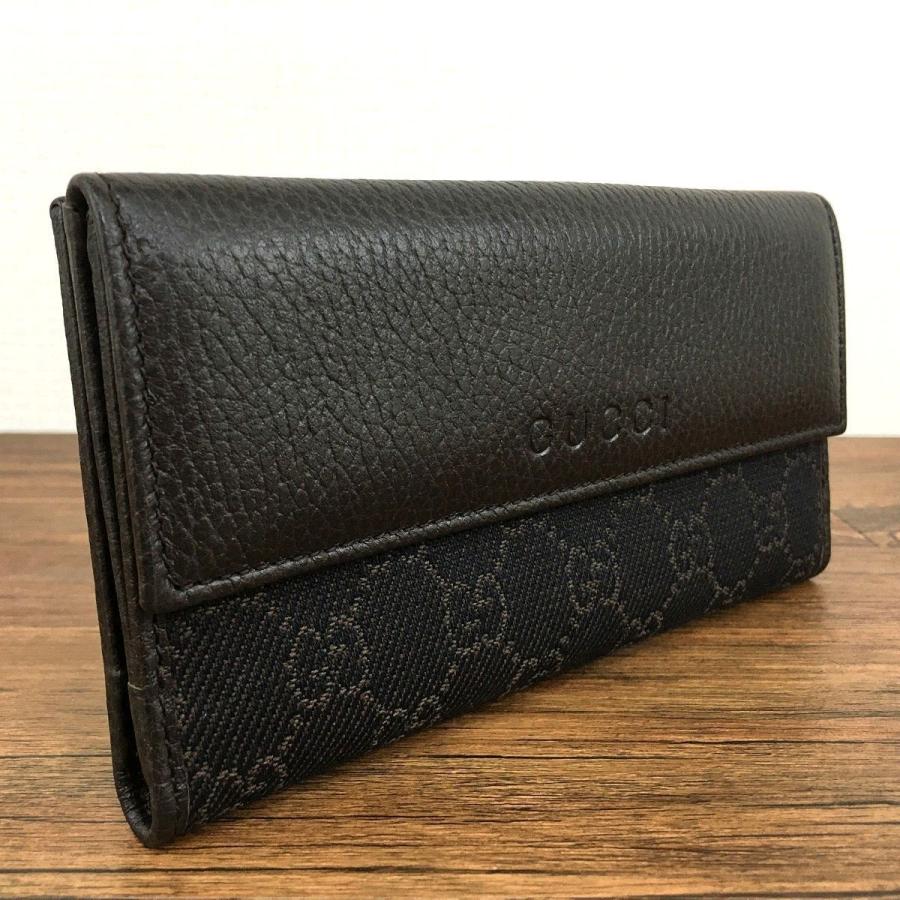☆送料無料☆ 未使用品 GUCCI Wホック財布 143389 ダークブラウン GG 