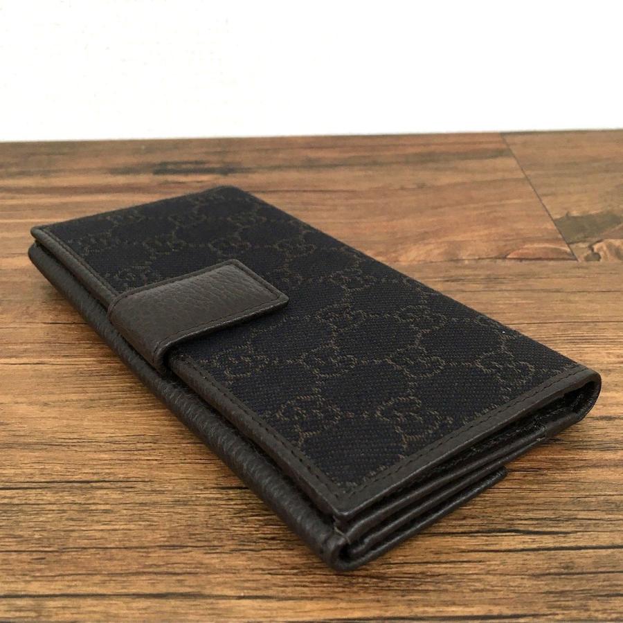 ☆送料無料☆ 未使用品 GUCCI Wホック財布 143389 ダークブラウン GG 