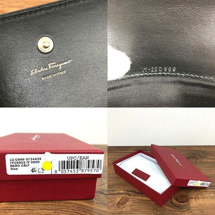 ☆送料無料☆ 未使用品 Salvatore Ferragamo 長財布 22-D999 ガンチーニ ブラック 箱付き 121｜s21company｜10