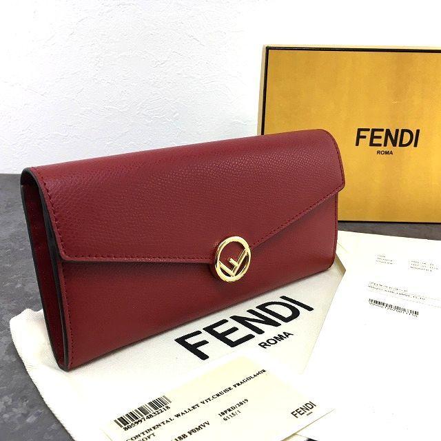 F is FENDI 送料込み！ 未使用品 長財布 8M0251 レッド エフイズ 箱 