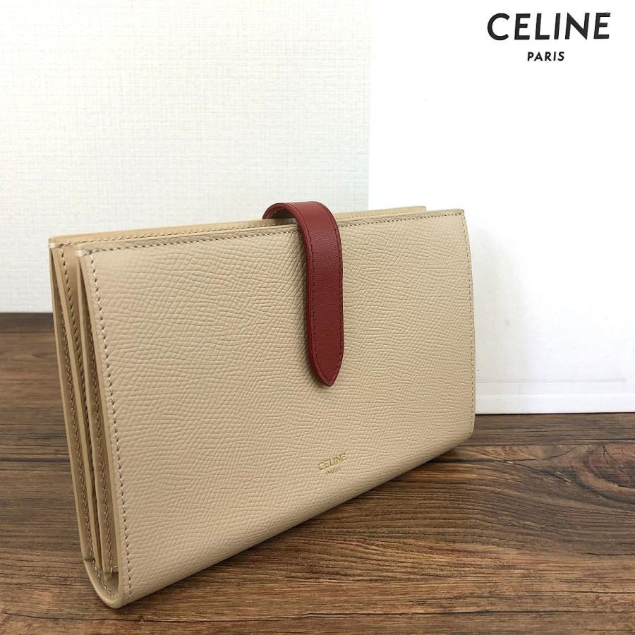 CELINE 送料込み！ 極美品 ラージストラップウォレット ベージュ 箱  