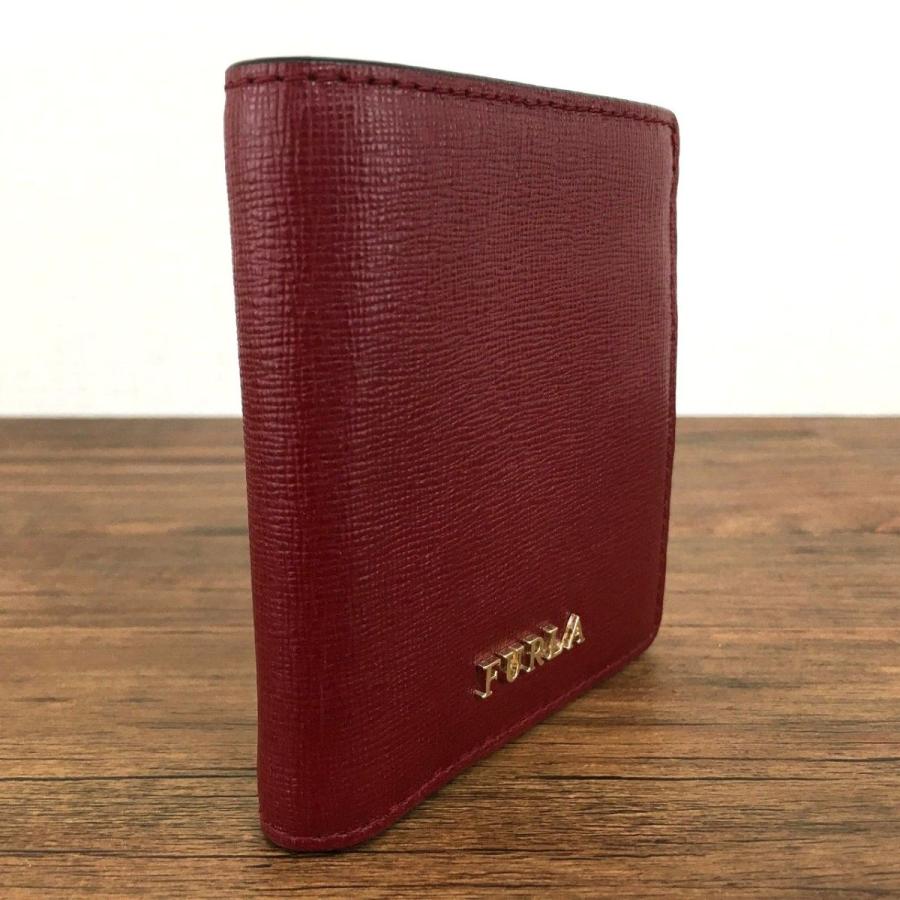 ☆送料無料☆ 未使用品 FURLA 二つ折り財布 ワインレッド レザー ロゴ  