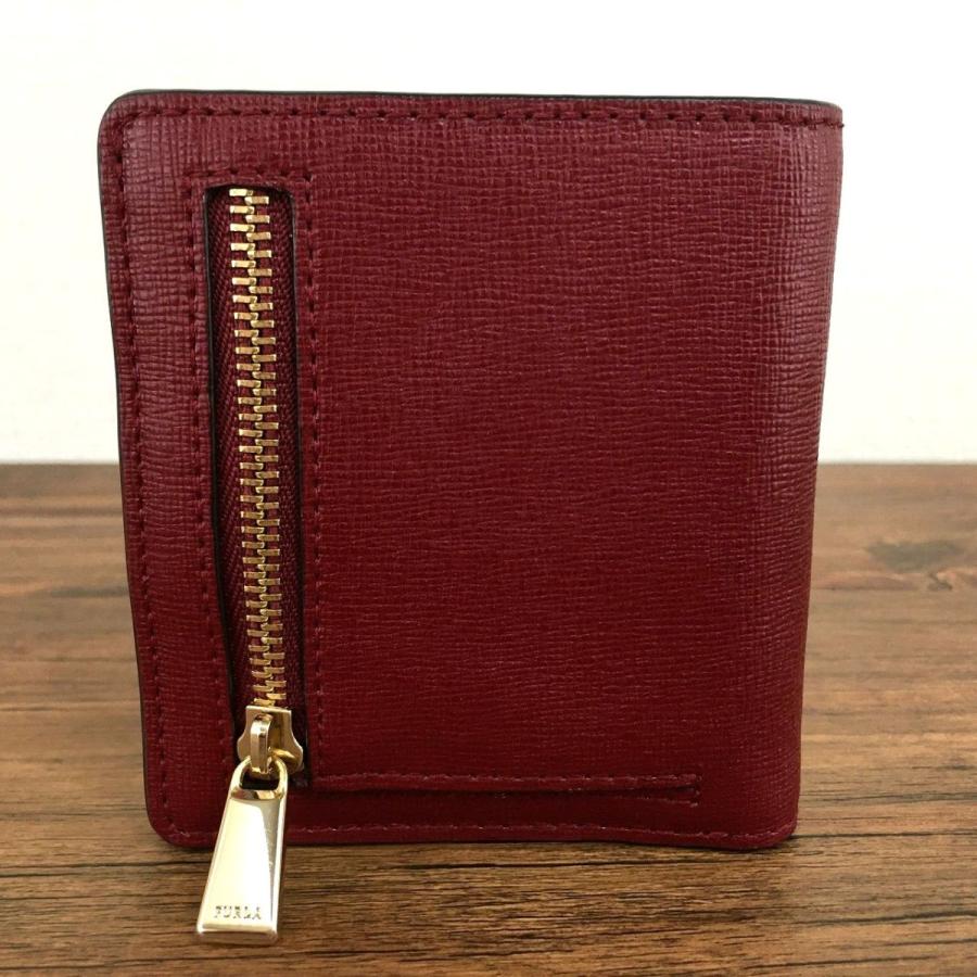 ☆送料無料☆ 未使用品 FURLA 二つ折り財布 ワインレッド レザー ロゴ  