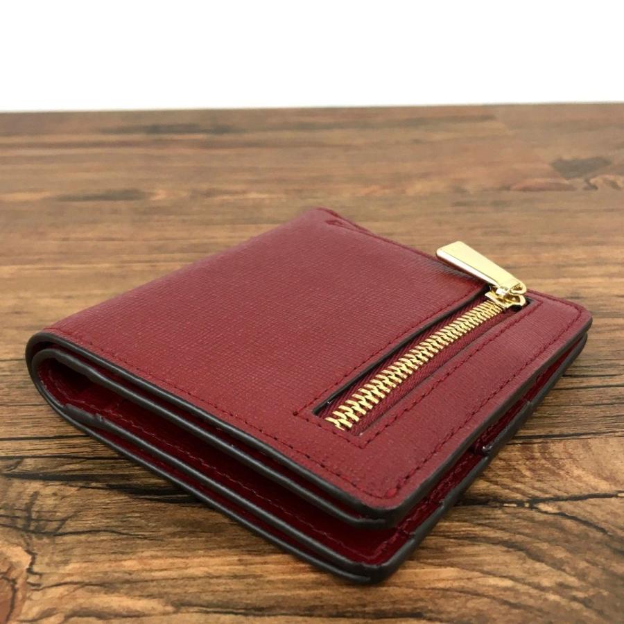 ☆送料無料☆ 未使用品 FURLA 二つ折り財布 ワインレッド レザー ロゴ  