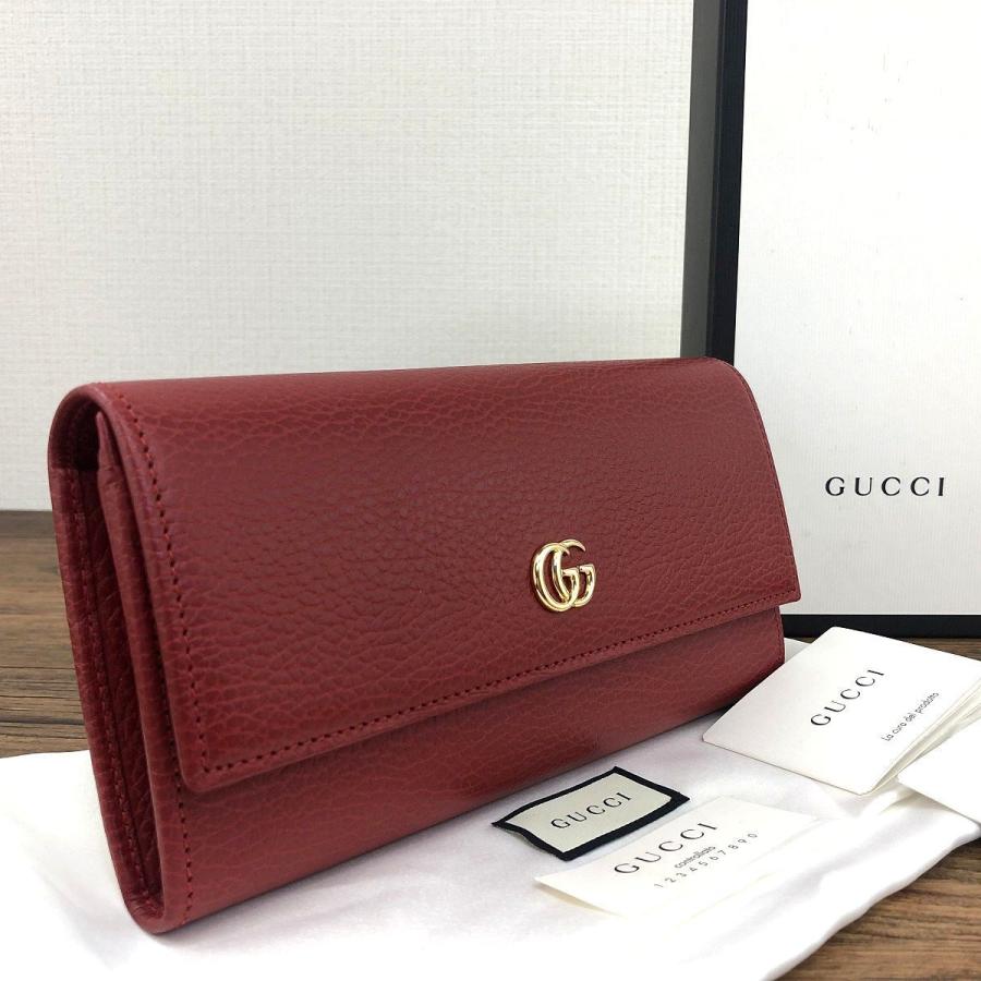 送料込み！ 未使用品 GUCCI 長財布 456116 プチマーモント レッド 箱 