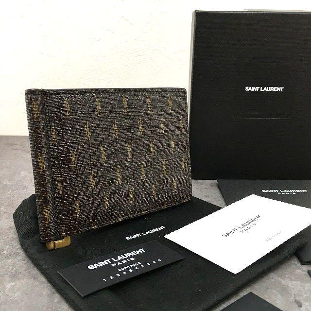 328 送料込み！ 未使用品 Saint Laurent マネークリップ ネイビー 箱  