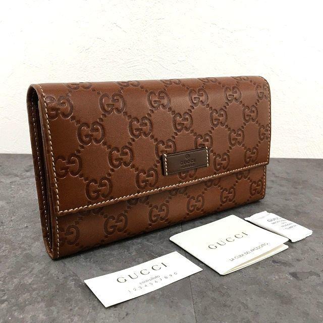 グッチシマ 送料込み! 極美品 GUCCI 長財布 190336 ブラウン グッチシマ 送料込み! 極美品 GUCCI 長財布 190336 ブラウン