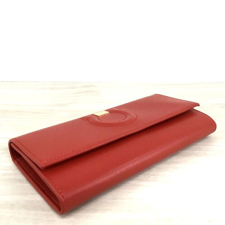 未使用品 Salvatore Ferragamo 長財布 レッド レザー 359- フェラガモ長財布 レッド未使用品