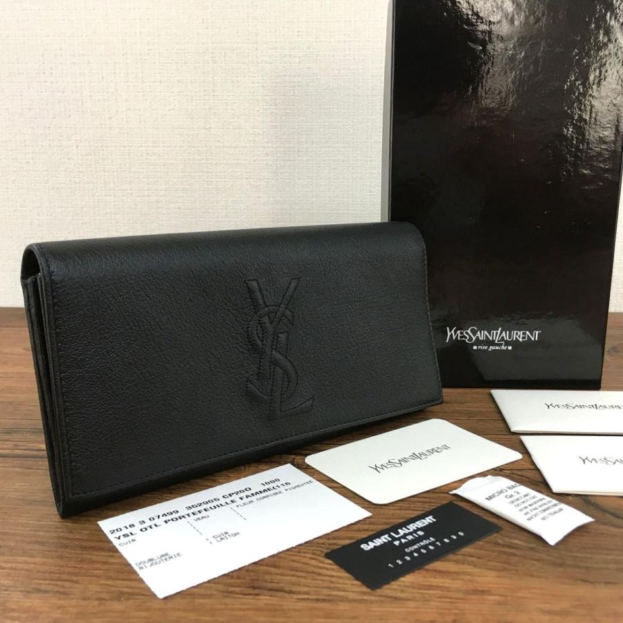 送料無料 未使用品 Saint Laurent 長財布 Ysl ブラック メンズ レディース レザー 箱付き サンローラン 411 411 2107 S2company 通販 Yahoo ショッピング