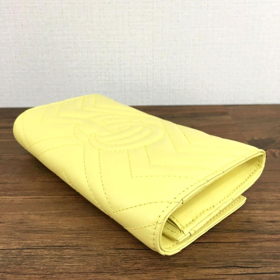 ☆送料無料☆ 極美品 GUCCI 長財布 443436 イエロー レザー マーモント 
