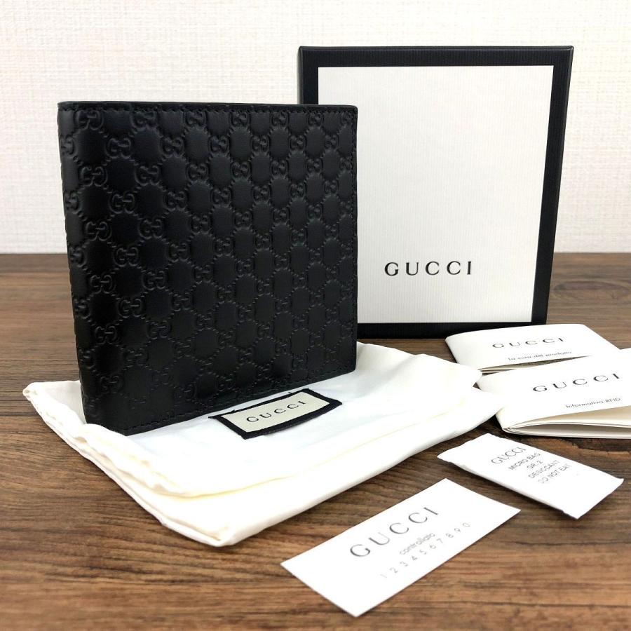 ☆送料無料☆ 未使用品 GUCCI 二つ折り札入れ 150413 マイクロシマ 