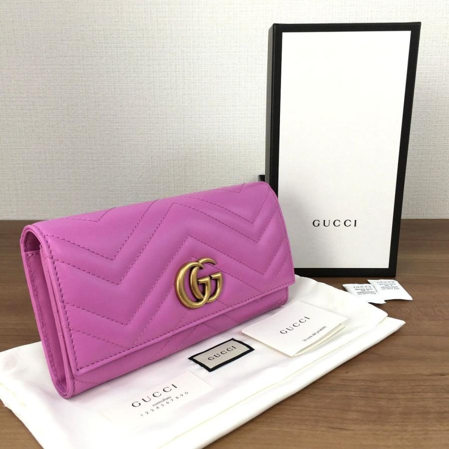 GUCCI 二つ折り財布 GGマーモント　ダスティピンク GUCCI グッチ 二つ折り財布 ダスティピンク