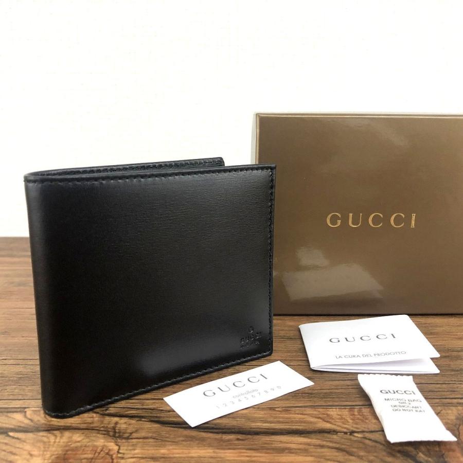 GUCCI 送料込み! 極美品 二つ折り財布 04843 ブラック 箱付き GUCCI 送料込み! 極美品 二つ折り財布 04843 ブラック 箱付き