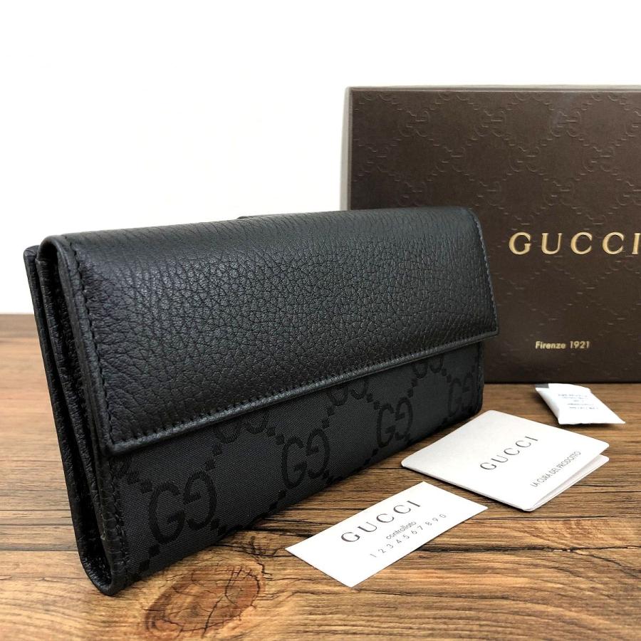 ☆送料無料☆ 未使用品 GUCCI 長財布 128223 ブラック Wホック財布 箱