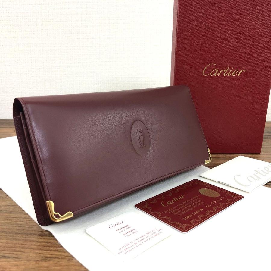 未使用品 Cartier 長財布 L3000466 ボルドー 493 | www.jarussi.com.br