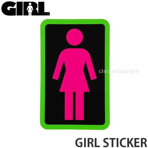 ガール ステッカー GIRL STICKER シール スケボー スケートボード ストリート カスタム デッキ  Col:Light Grn/Blk/Pink サイズ:8x5cm