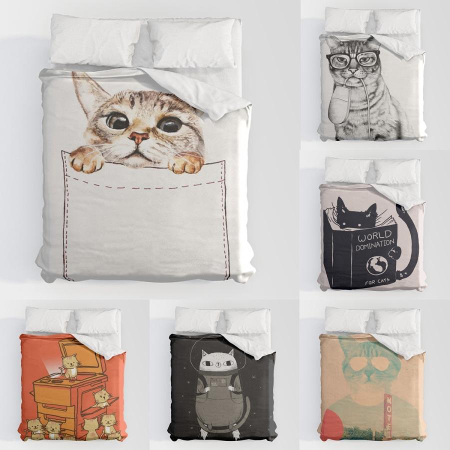 ベッド ベッドリネン bed linen 掛け布団カバー 選べる99デザイン 猫柄 キャット 特集 クイーンサイズ ソサエティシックス