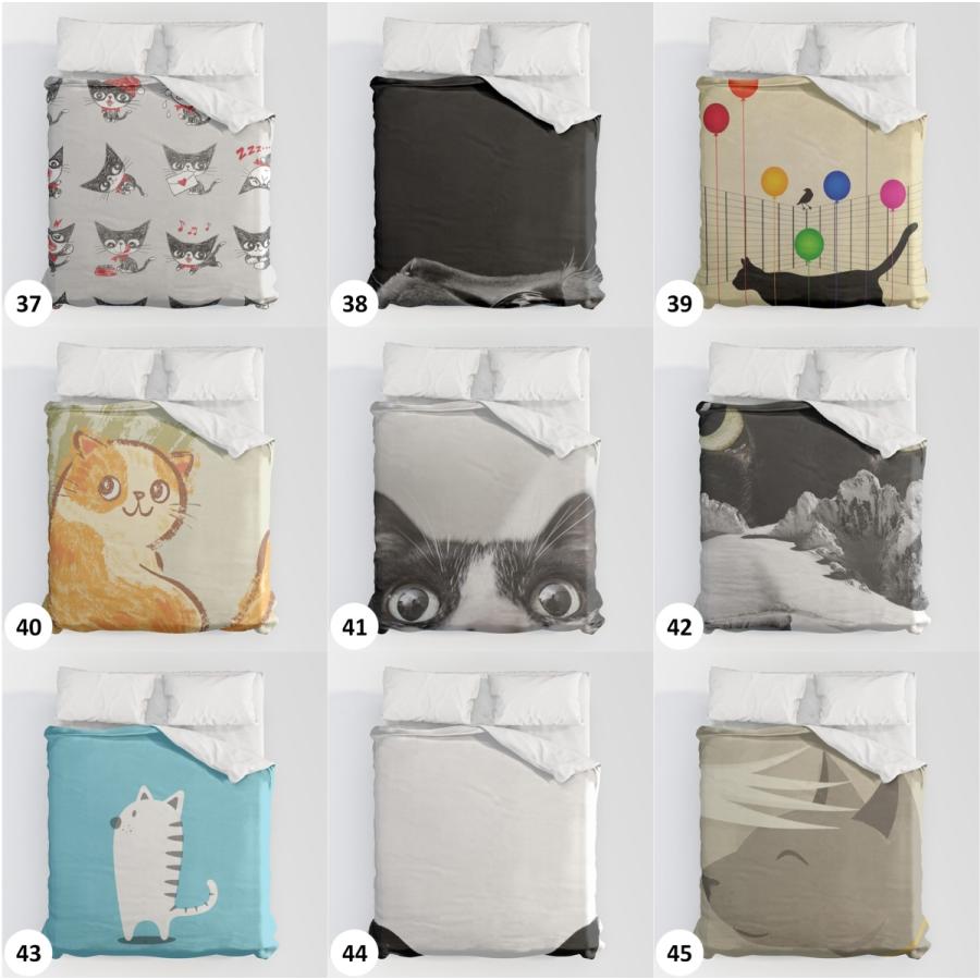 ベッド ベッドリネン bed linen 掛け布団カバー 選べる99デザイン 猫柄 キャット 特集 クイーンサイズ ソサエティシックス