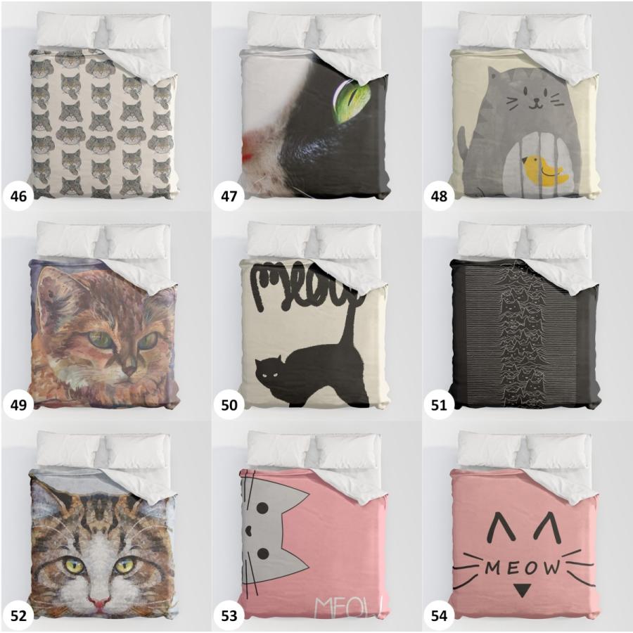 ベッド ベッドリネン bed linen 掛け布団カバー 選べる99デザイン 猫柄 キャット 特集 クイーンサイズ ソサエティシックス