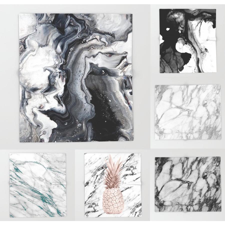 ブランケット 膝掛け ひざ掛け ふわふわ もこもこ おしゃれ 選べる99デザイン 大理石柄 マーブル柄 特集 - M：約173cm × 約203cm ソサエティシックス Society6