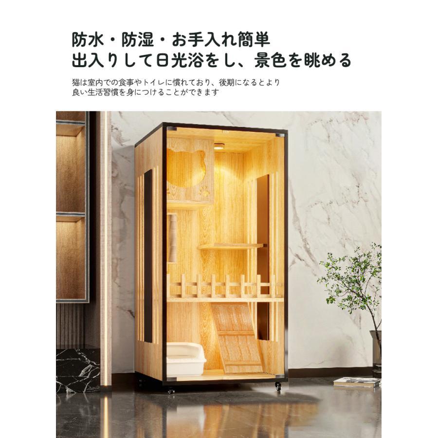 A7人気シール帳 猫 ケージ 3段 木製 キャットケージ 大型 おしゃれ 透明ガラスドア キャスター 猫ゲージ 保護 脱走防止 留守番 組立簡単 室内飼い 幅60cm*奥行60cm*高さ120cm 【1657863321】(59807円)