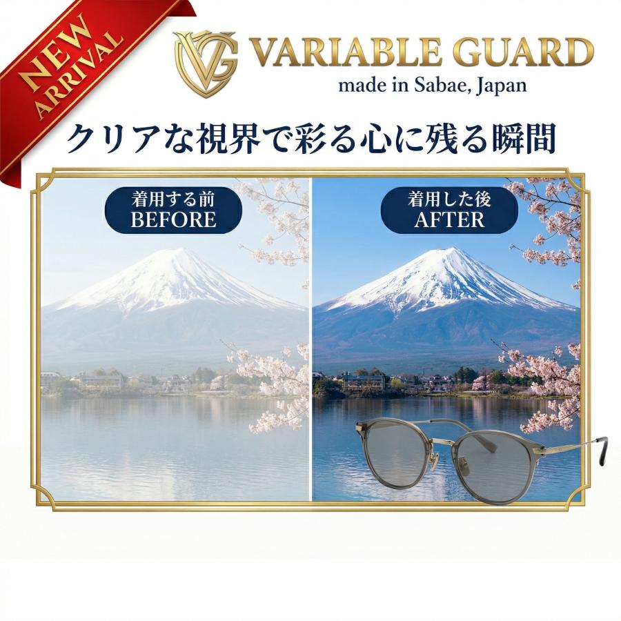 可視光調光サングラス 6397-VPH 調光 可視光調光 ドライブ サングラス 運転用 スポーツサングラス メンズ レディース メラニン uvカット メガネ 夜間運転の画像