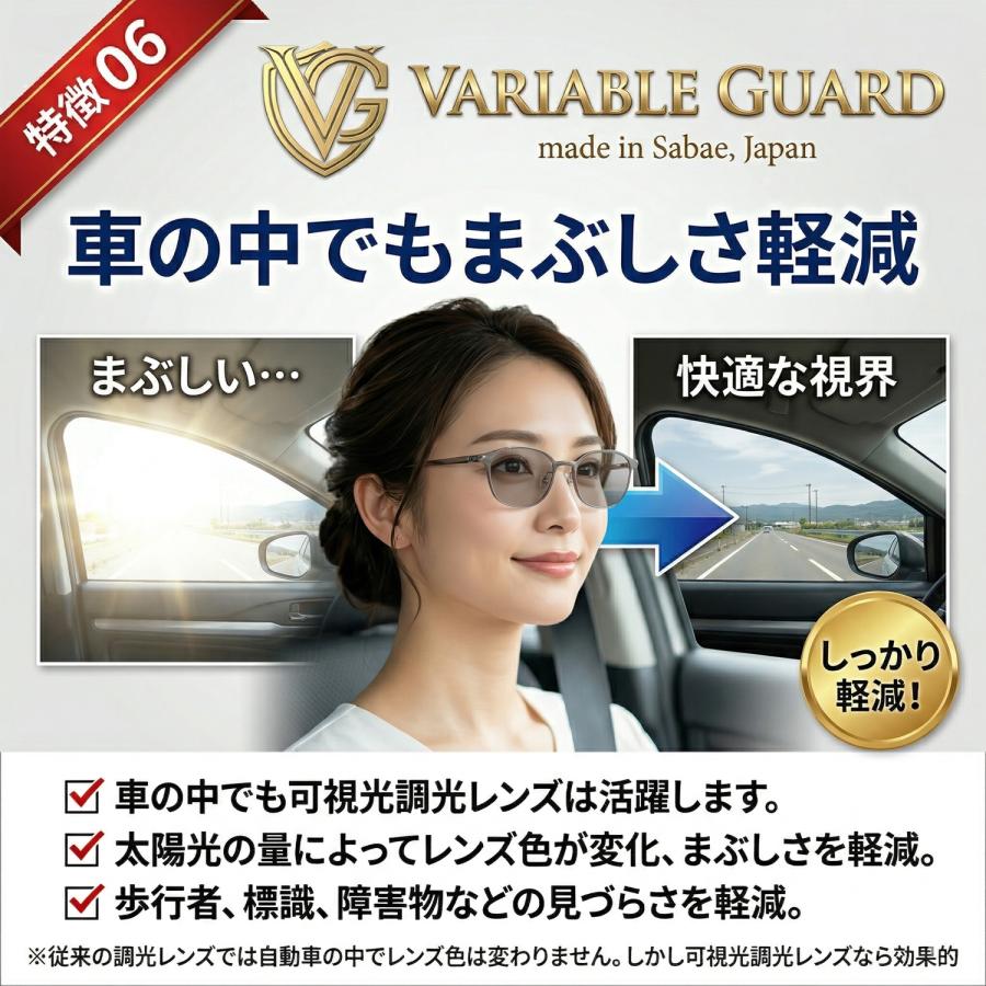 可視光調光サングラス S510-VPH 調光 可視光調光 運転用 ドライブ