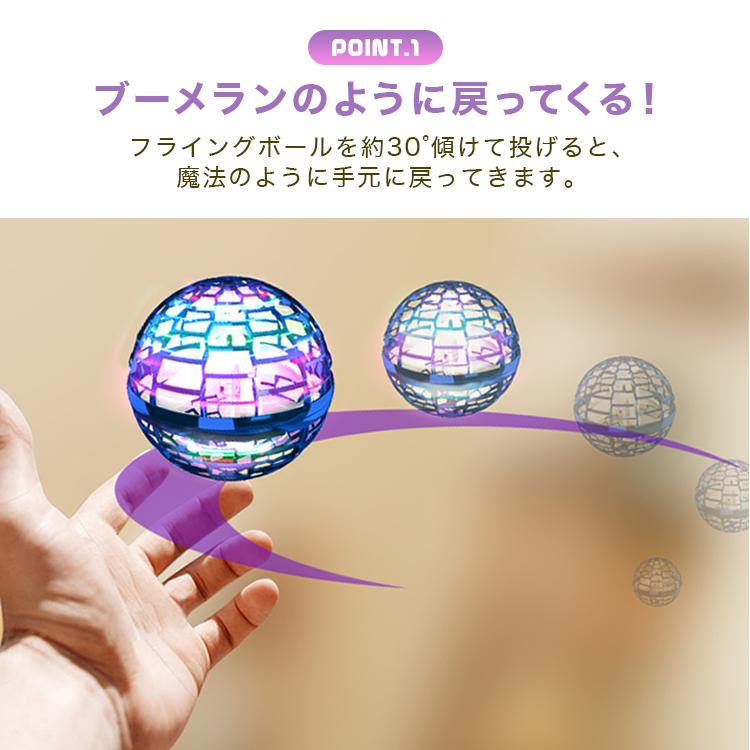 フライングボール フライングスピナ ハンドスピナー UFO ドローン 小型 子供 プレゼント トイドローン ラジコン フライングハンドスピナー おもちゃ 知育玩具｜sabb｜03