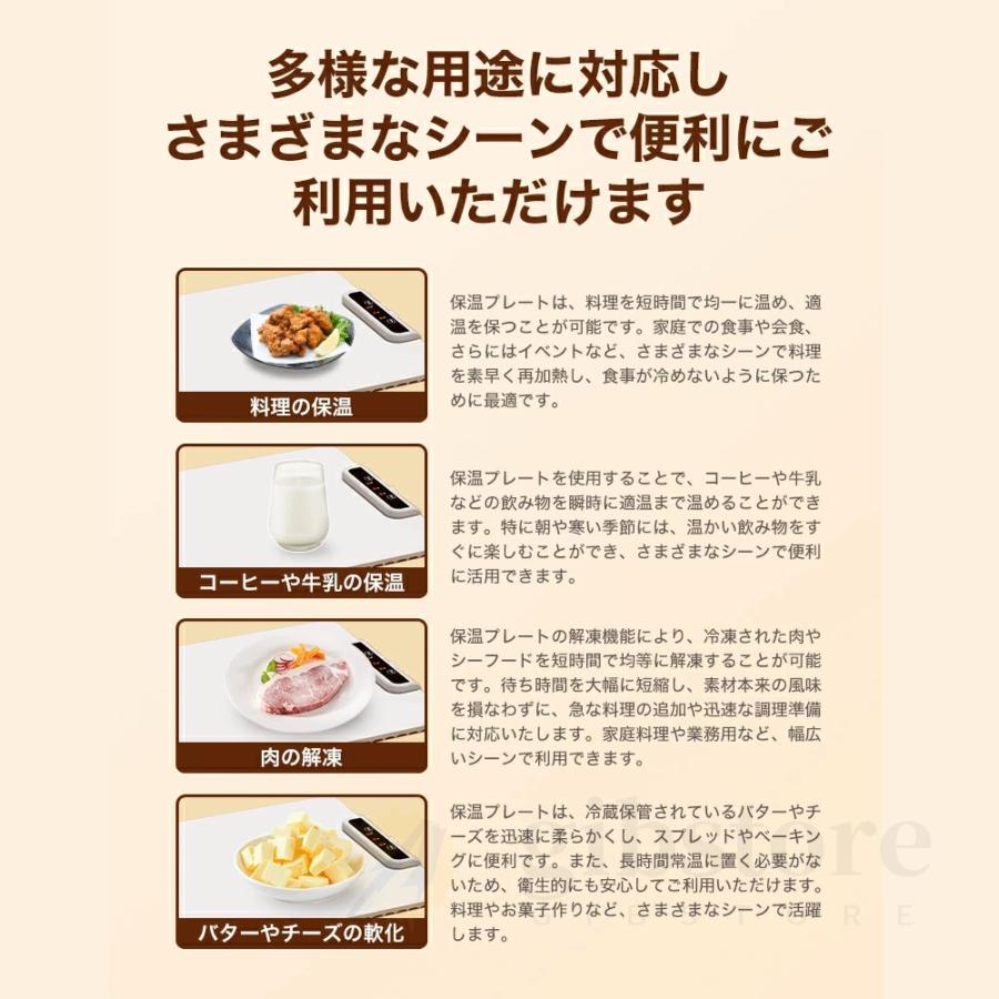保温プレート 卓上 食品保温プレート ホットプレート 電気トレイ 電気プレート 折りたたみ式 温度調節可 多機能食品断熱ボード フルプレート加熱 業務用家庭用 |  | 10