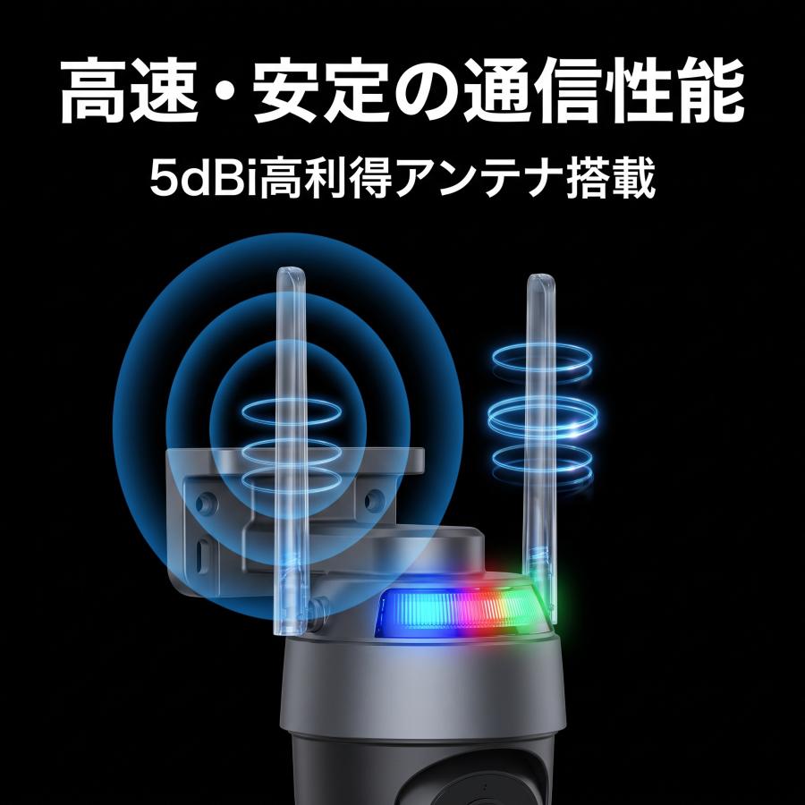 防犯カメラ 屋外 600万画素 WiFi 2画面 PTZ 首振り 355度 AI自動追尾 赤青警告灯 フルカラー夜間 アンテナ 双方向通話 工事不要 IP66防水 |  | 14