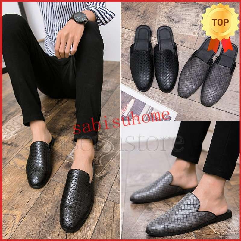 ビジネスサンダル メンズ かかとなし 編み込み スリッパ 革靴 オフィスサンダル フラット ローファー サボサンダル 春夏 男性 おしゃれ 紳士靴 8is3yoiuvv Laoofficialgazette Gov La