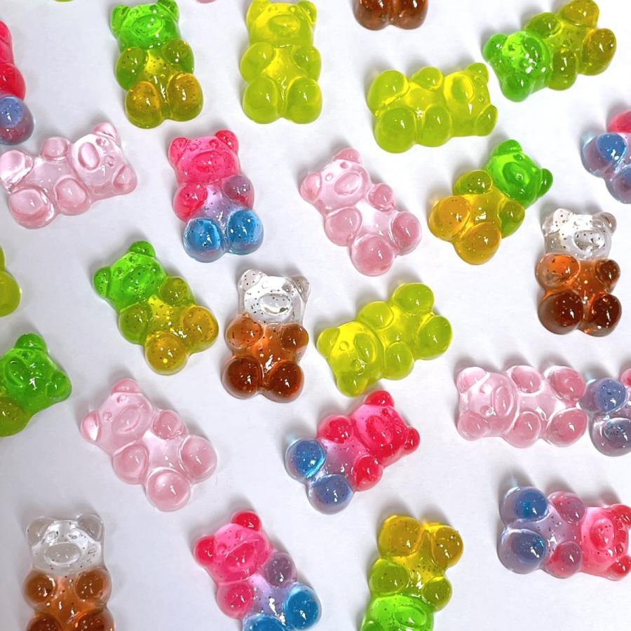 ネイルパーツ 4個入 3D グミ bear 熊 くま ぐみ レジン クラフト